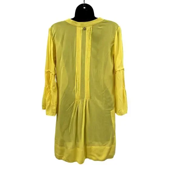 Vix yellow pleated swim coverup dress